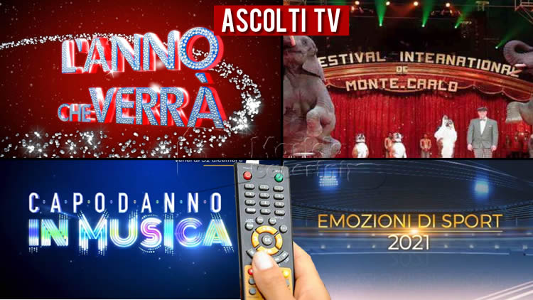 Ascolti TV venerdì 31 dicembre 2021