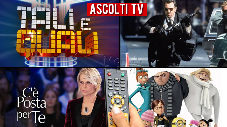 Ascolti TV sabato 15 gennaio 2022