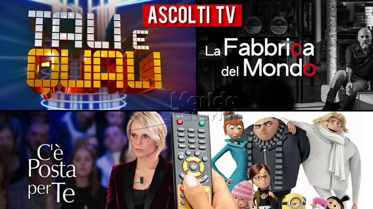 Ascolti TV sabato 22 gennaio 2022