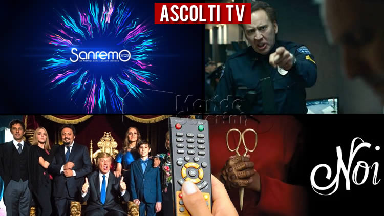 Ascolti TV martedì 1 febbraio 2022