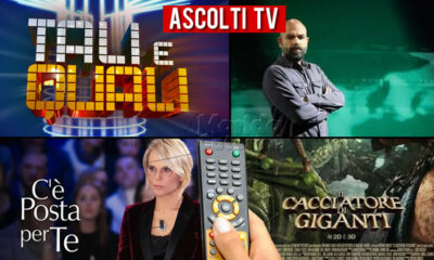 Ascolti TV sabato 12 febbraio 2022