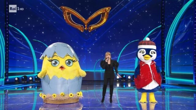 Il Cantante Mascherato 25 marzo 2022 pinguino pulcino