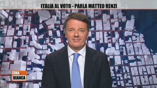 Zona Bianca 3 luglio Matteo Renzi
