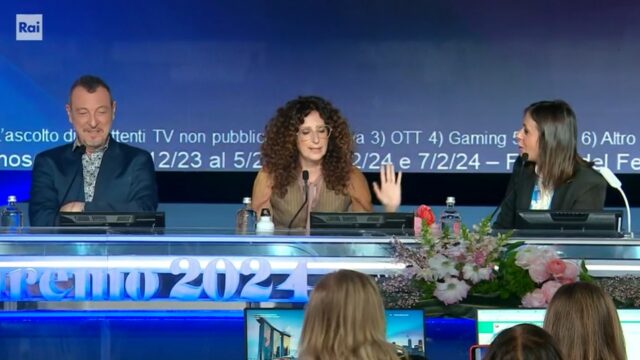 Sanremo 2024 terza serata conferenza stampa parterre ospiti